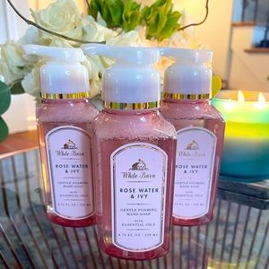 BBW White Barn Rose Water & Ivy Hand Soap Set of 3